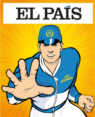 El Pais Newspaper Features Captain Euro on Back Cover (Spanish)