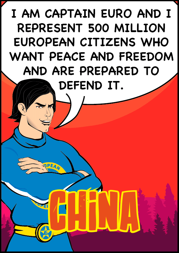 Captain Euro, Europe’s peace Ambassador to the world